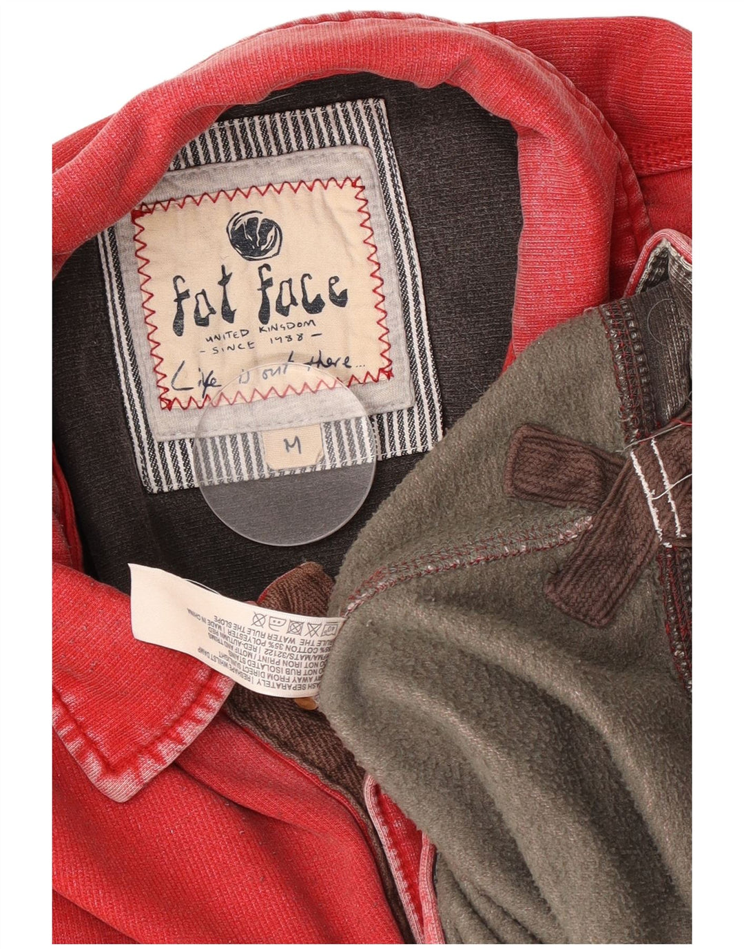 Fat Face Herre Polo Neck Sweatshirt Jumper Medium Rød Bomuld