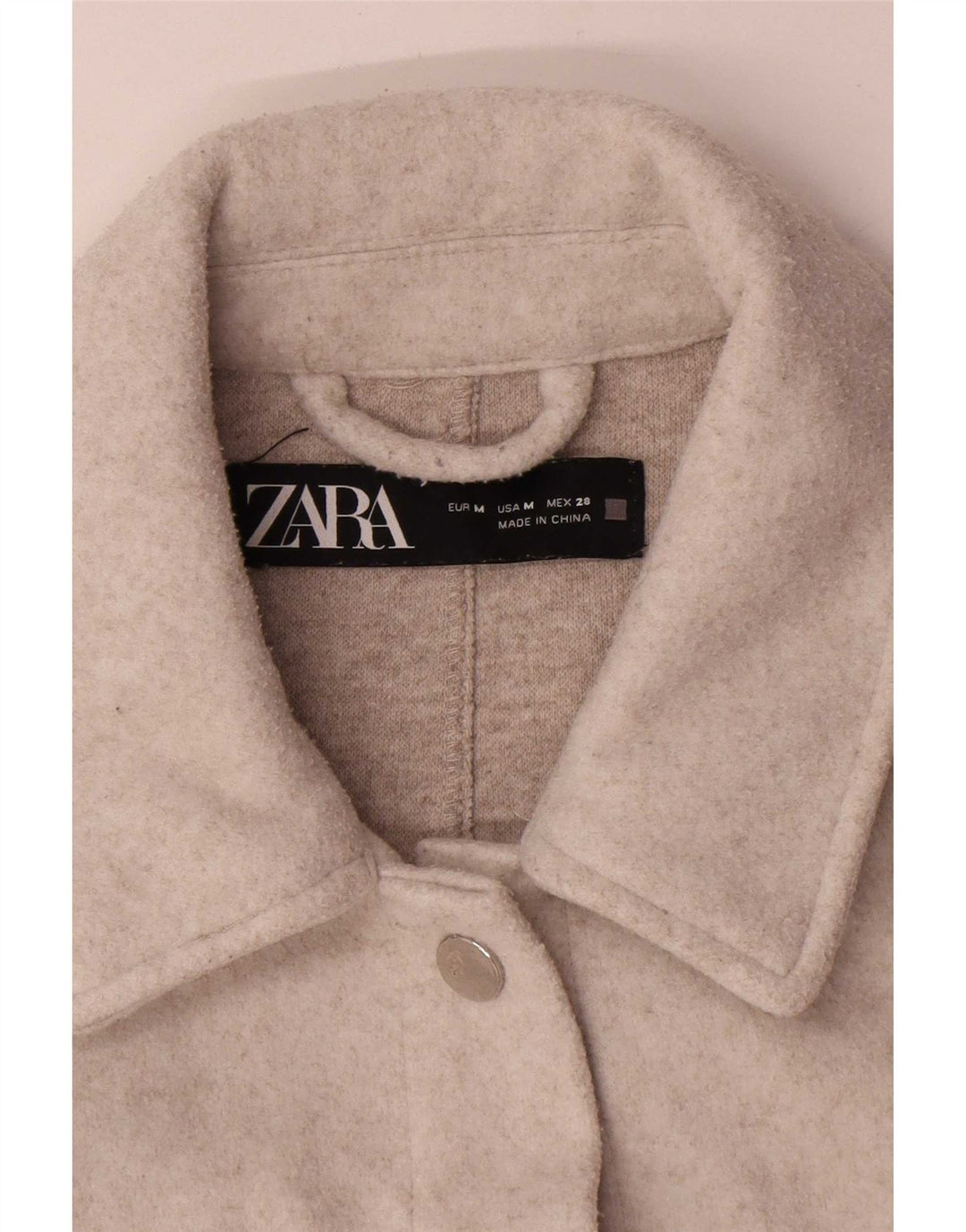 Zara Dame Shacket Jacket UK 14 Medium Beige Polyester