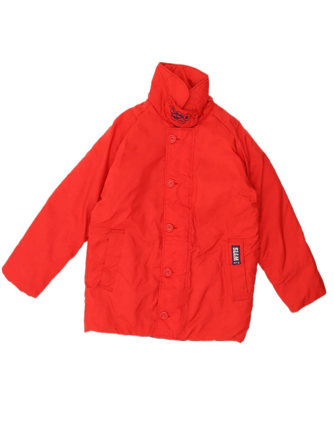 SLAM Mens Loose Fit Padded Jacket UK 34 XS Red Polyester