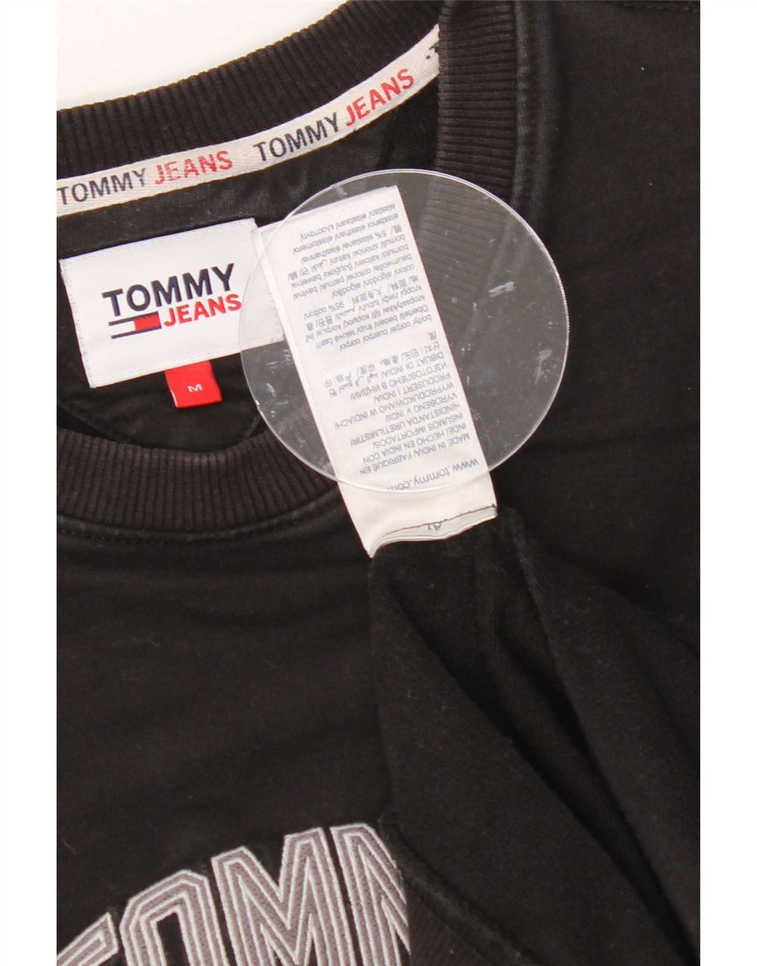 Tommy Hilfiger Herre Grafisk Sweatshirt Jumper Medium Sort Bomuld