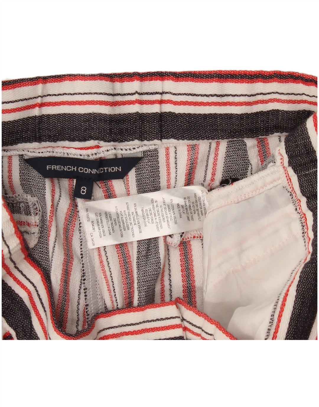 French Connection Chino Shorts til kvinder UK 8 Small W28 Flerfarvet Stribet
