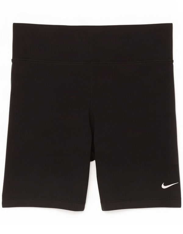 Nike Womens Sports Shorts UK 12 Medium Black Cotton