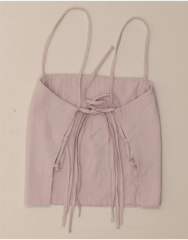 Zara Womens Crop Corset Top UK 8 Small Purple Modal