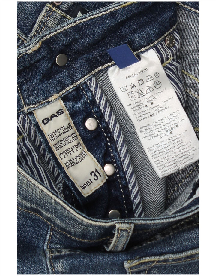 Gas Herre Denim Shorts W31 Medium Blue Cotton