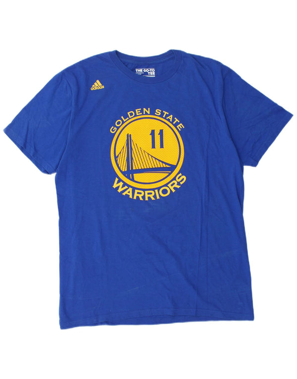 ADIDAS Herre Golden State Warriors Grafisk T-Shirt Top Stor Blå Bomuld