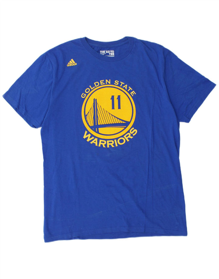 ADIDAS Herre Golden State Warriors Grafisk T-Shirt Top Stor Blå Bomuld