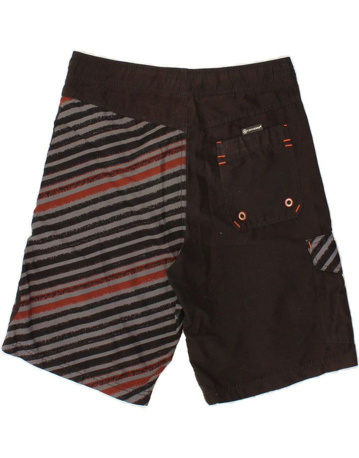 CONVERSE Mens Graphic Sport Shorts Small  Black Striped Polyester Vintage Converse and Second-Hand Converse from Messina Hembry 