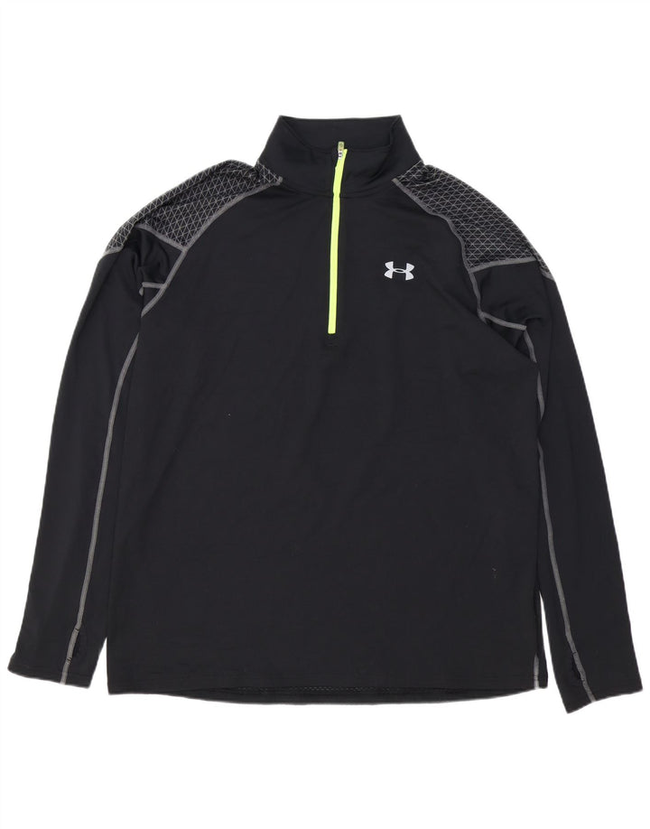 UNDER ARMOUR Herre Cold Gear Zip Neck Pullover Træningsdragt Top XL Sort