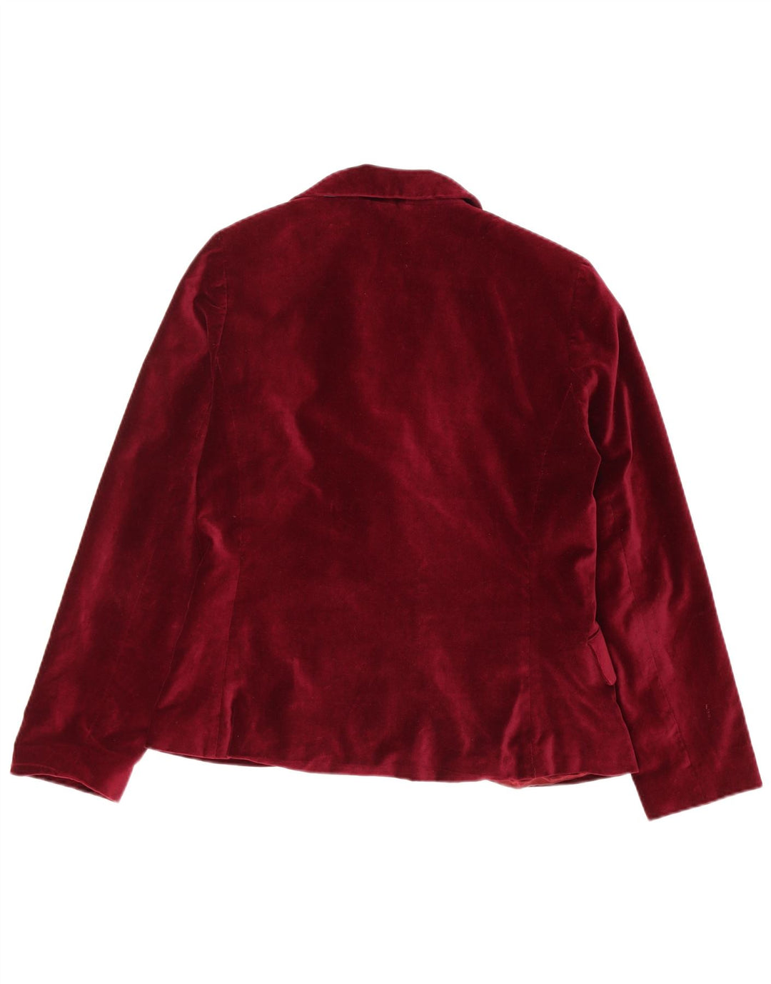 Vintage Dame Open Velvet Blazer Jacket IT 40 Lille Bourgogne Bomuld