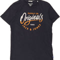 JACK & JONES Mens Regular Fit Graphic T-Shirt Top Medium Navy Blue Cotton Vintage Jack & Jones and Second-Hand Jack & Jones from Messina Hembry 