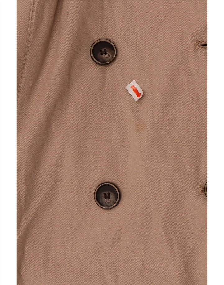 Zara Dame Trench Coat UK 16 Stor Beige Bomuld