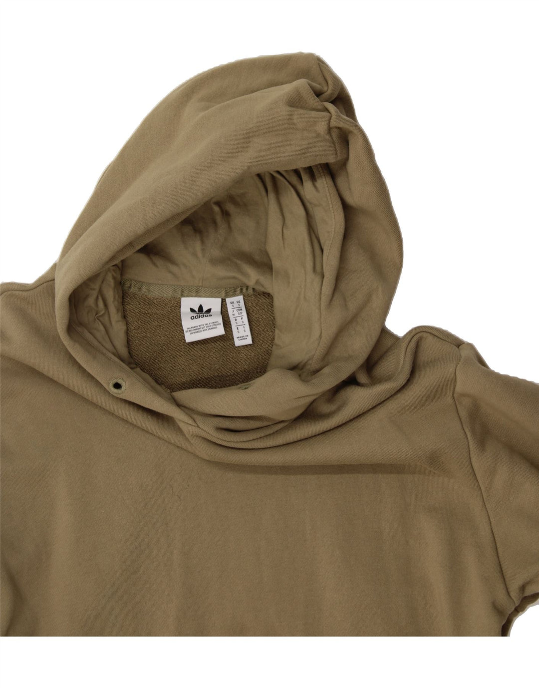 ADIDAS Womens Hoodie Jumper UK 10 Small Beige Vintage Adidas and Second-Hand Adidas from Messina Hembry 