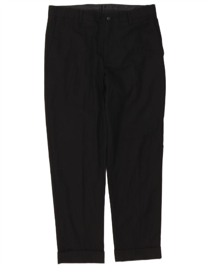 Zara Herre Lige Chinobukser EU 42 Large W32 L29 Sort Polyester