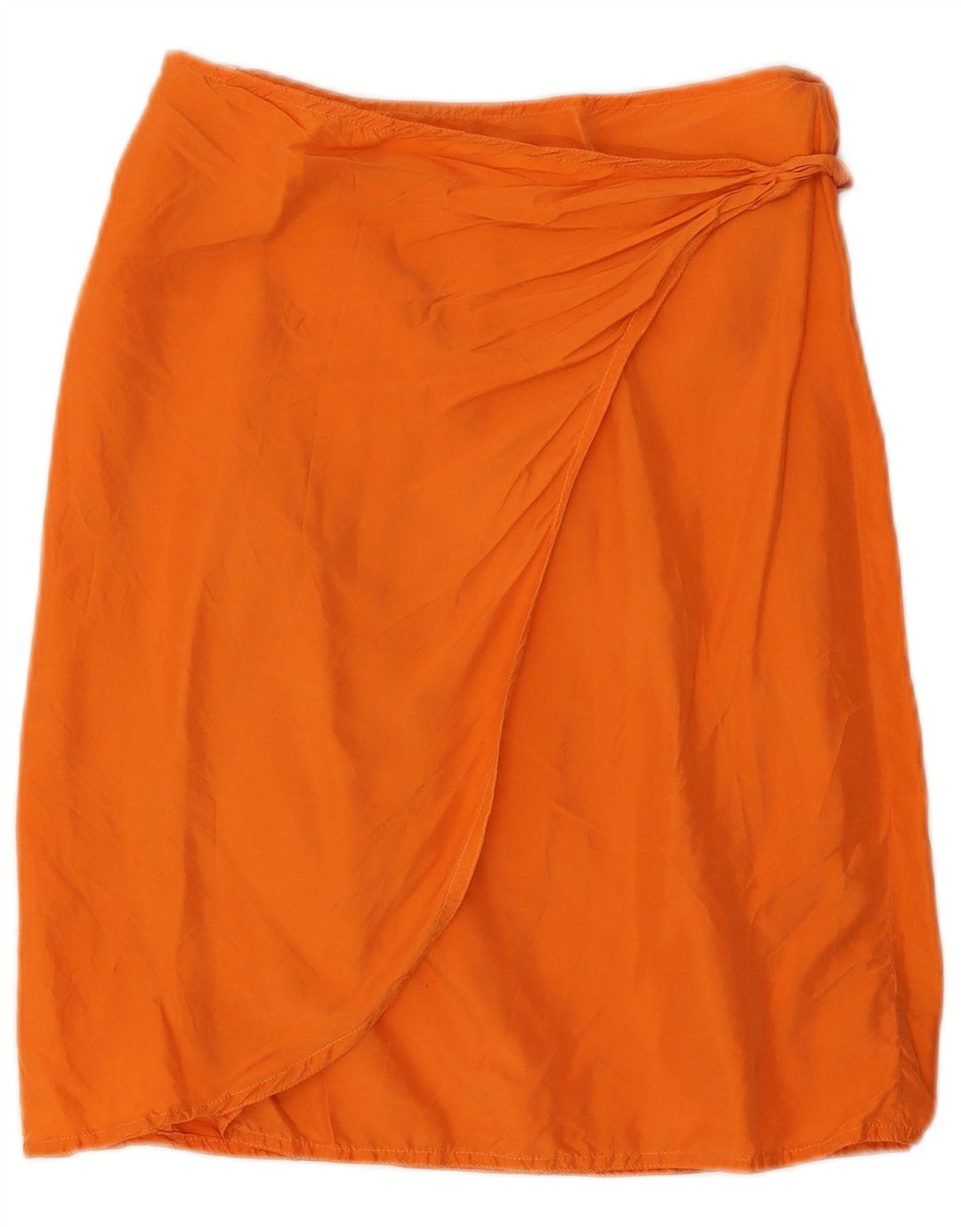 Vintage slå-om nederdel til kvinder Medium W28 Orange Silke