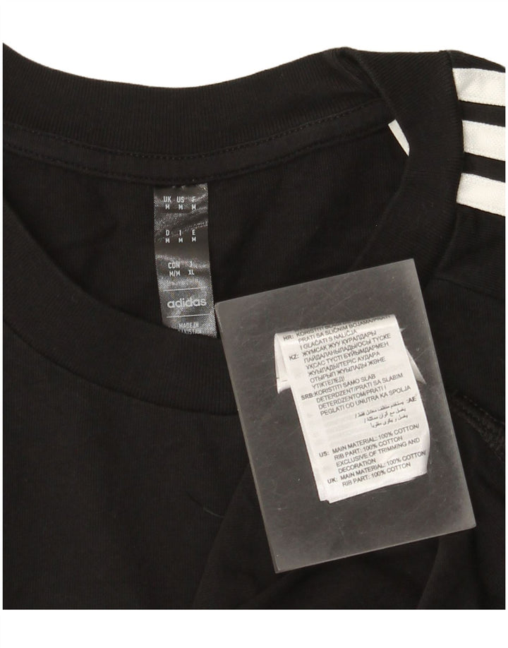 Adidas Herre T-Shirt Top Medium Sort Bomuld