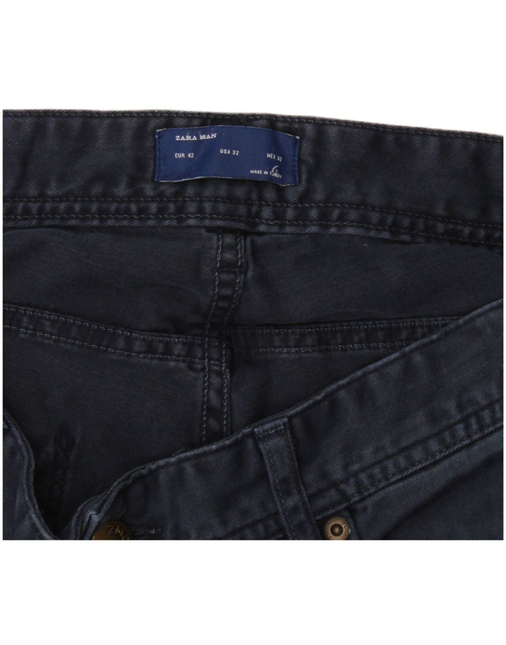 Zara Herre Slim Jeans EU 42 Large W32 L30 Navy Blue