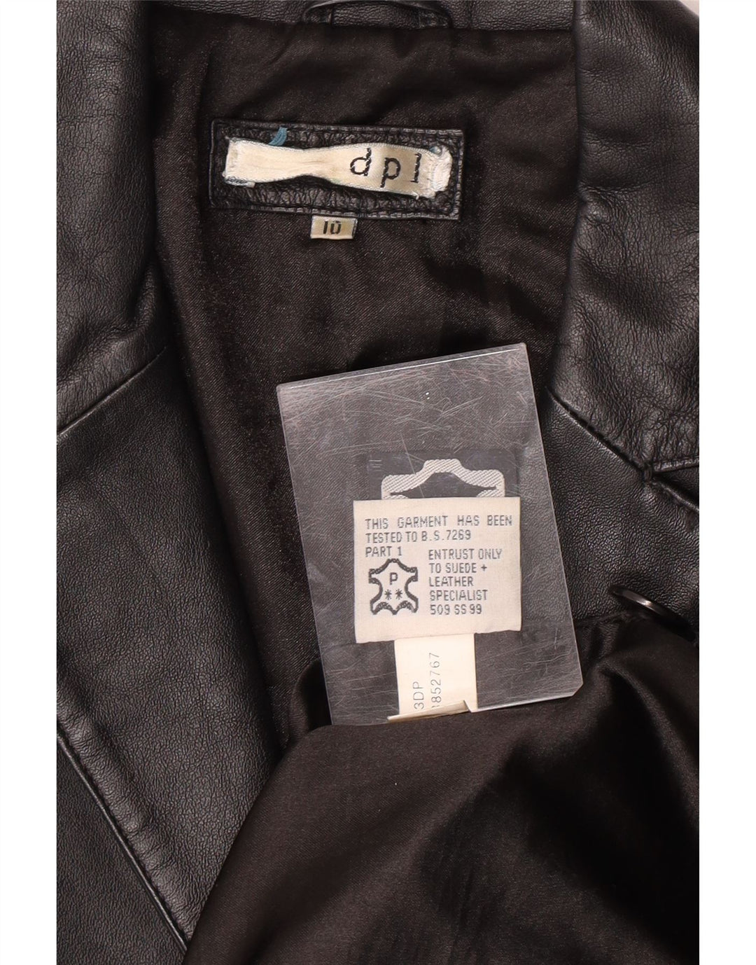 DPL læderfrakke til kvinder UK 10 Lille sort læder