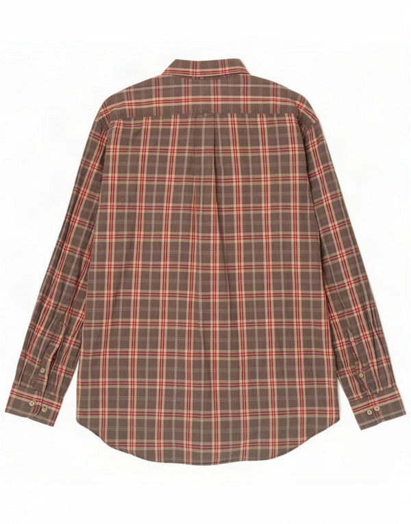 Vintage Herreskjorte XL Grå Plaid Bomuld