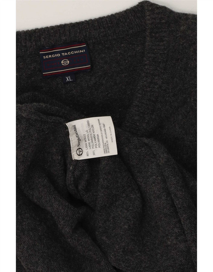 Sergio Tacchini Herre V-hals sweater XL Grå Uld