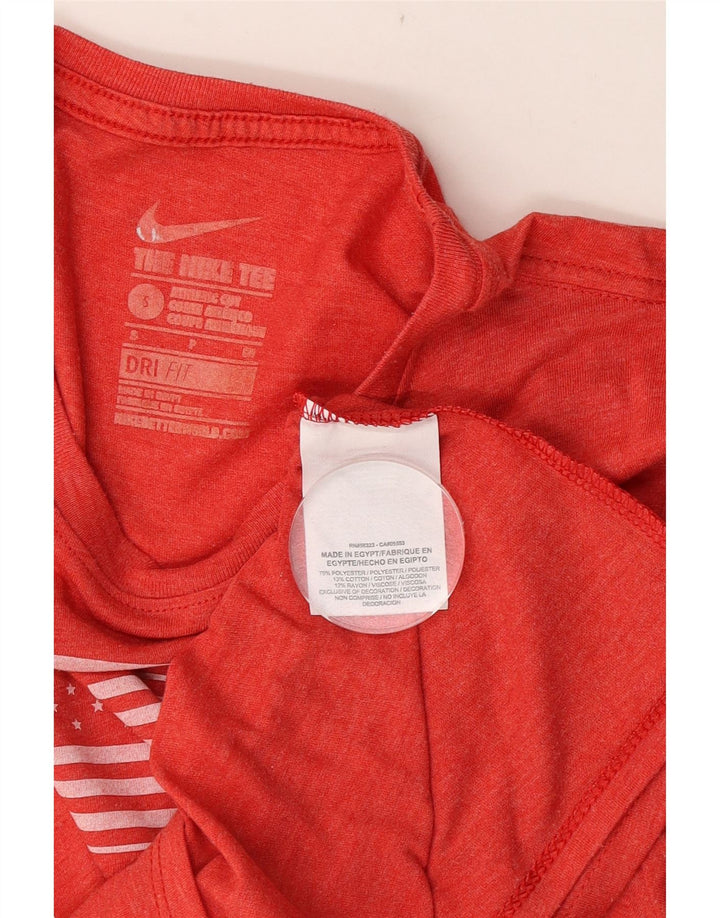 Nike Herre Athletic Cut Grafisk T-Shirt Top Lille Rød Bomuld