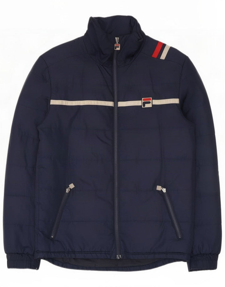 Fila Polstret jakke til mænd UK 38 Medium Navy Blue Colourblock Polyester
