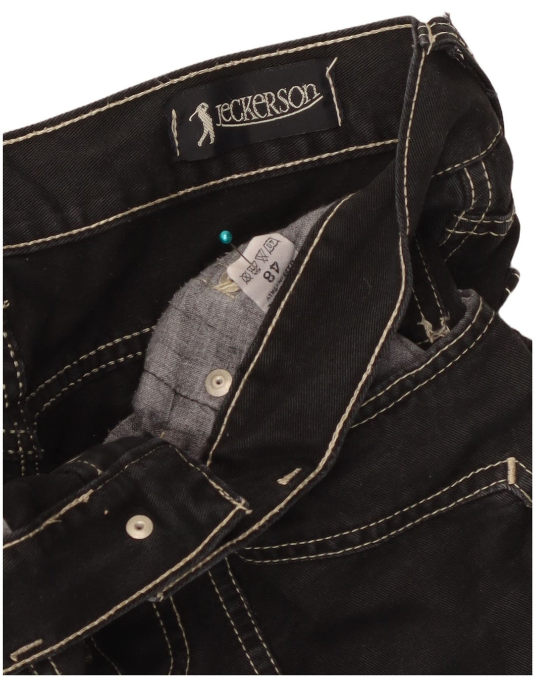 Jeckerson Herre Straight Jeans IT 48 Medium W32 L32 Sort Bomuld