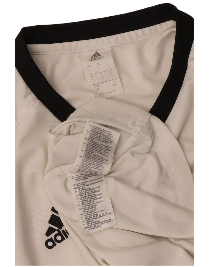Adidas Dame T-Shirt Top Stor Hvid Colourblock Polyester