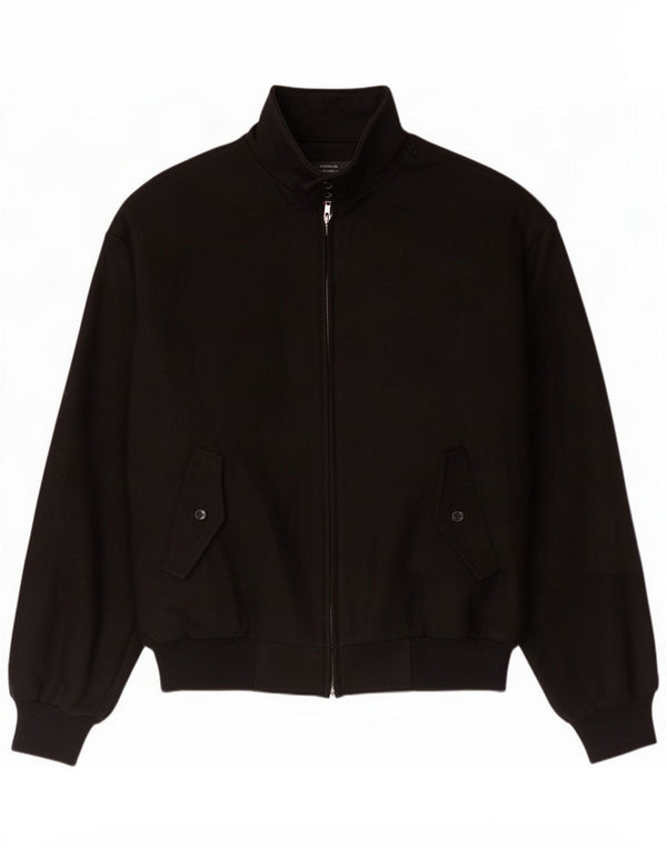 Vintage Mens Bomber Jacket UK 40 Large Black Wool