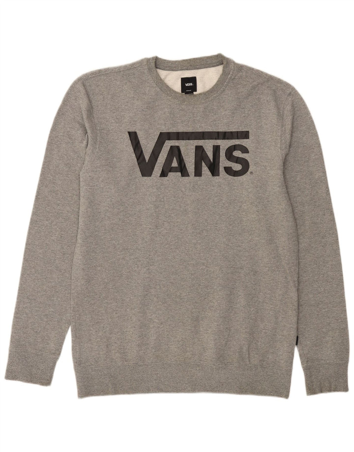 VANS Grafisk sweatshirt til mænd mellem grå bomuld