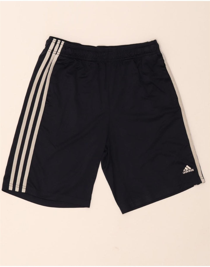 ADIDAS Boys Sport Shorts 15-16 Years  Navy Blue Polyester Vintage Adidas and Second-Hand Adidas from Messina Hembry 