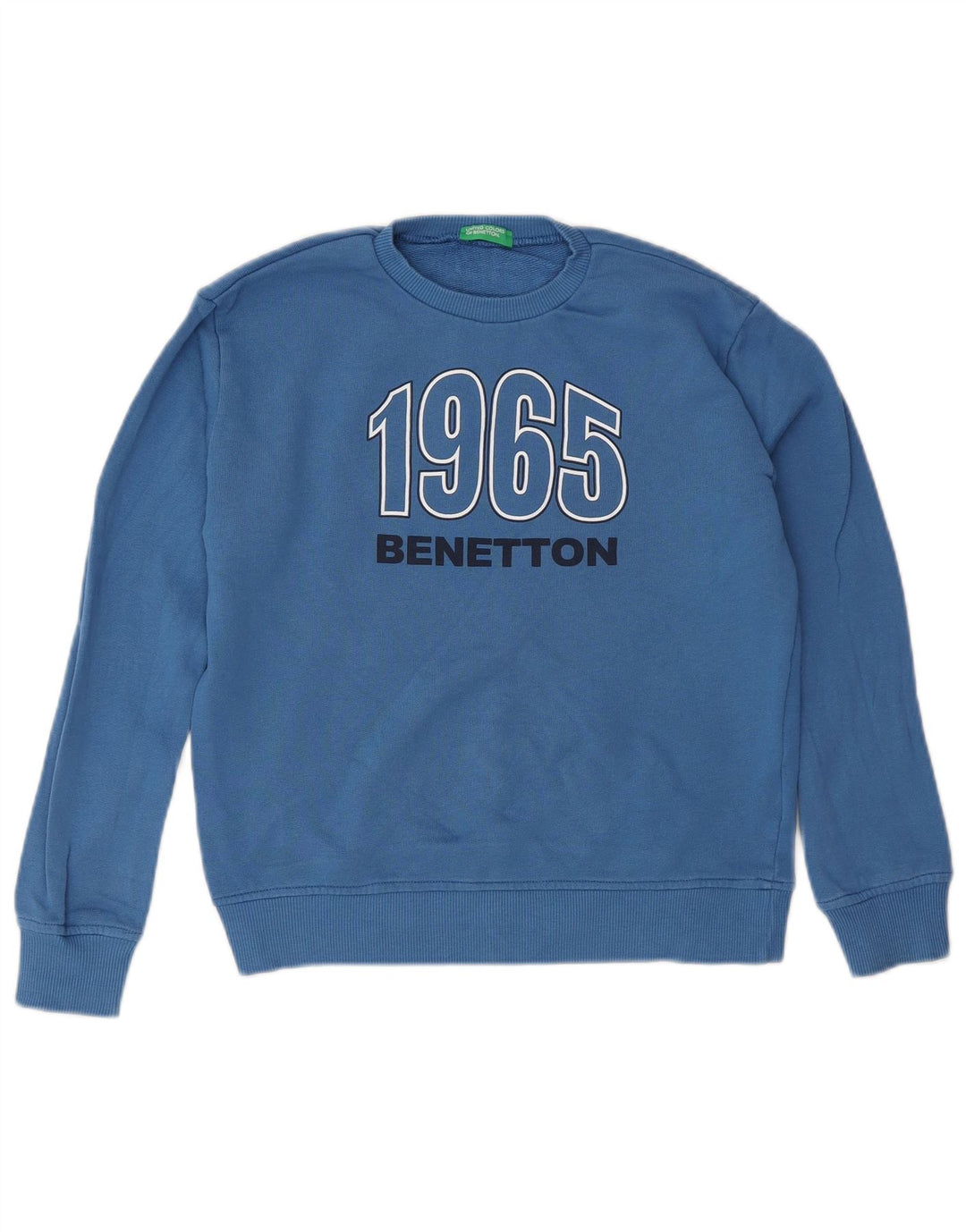 Benetton Boys Grafisk Sweatshirt Jumper 8-9 år Stor Blå Bomuld
