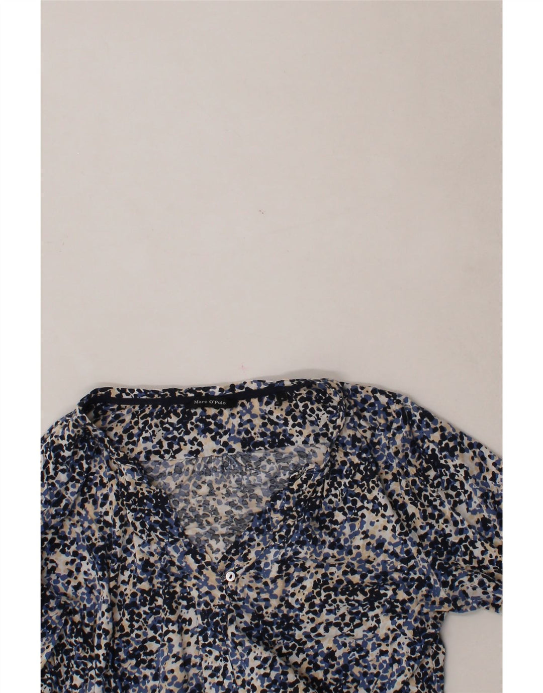 MARC O'POLO Womens 3/4 Sleeve Blouse Top UK 14 Medium Navy Blue Flecked Vintage Marc O'Polo and Second-Hand Marc O'Polo from Messina Hembry 