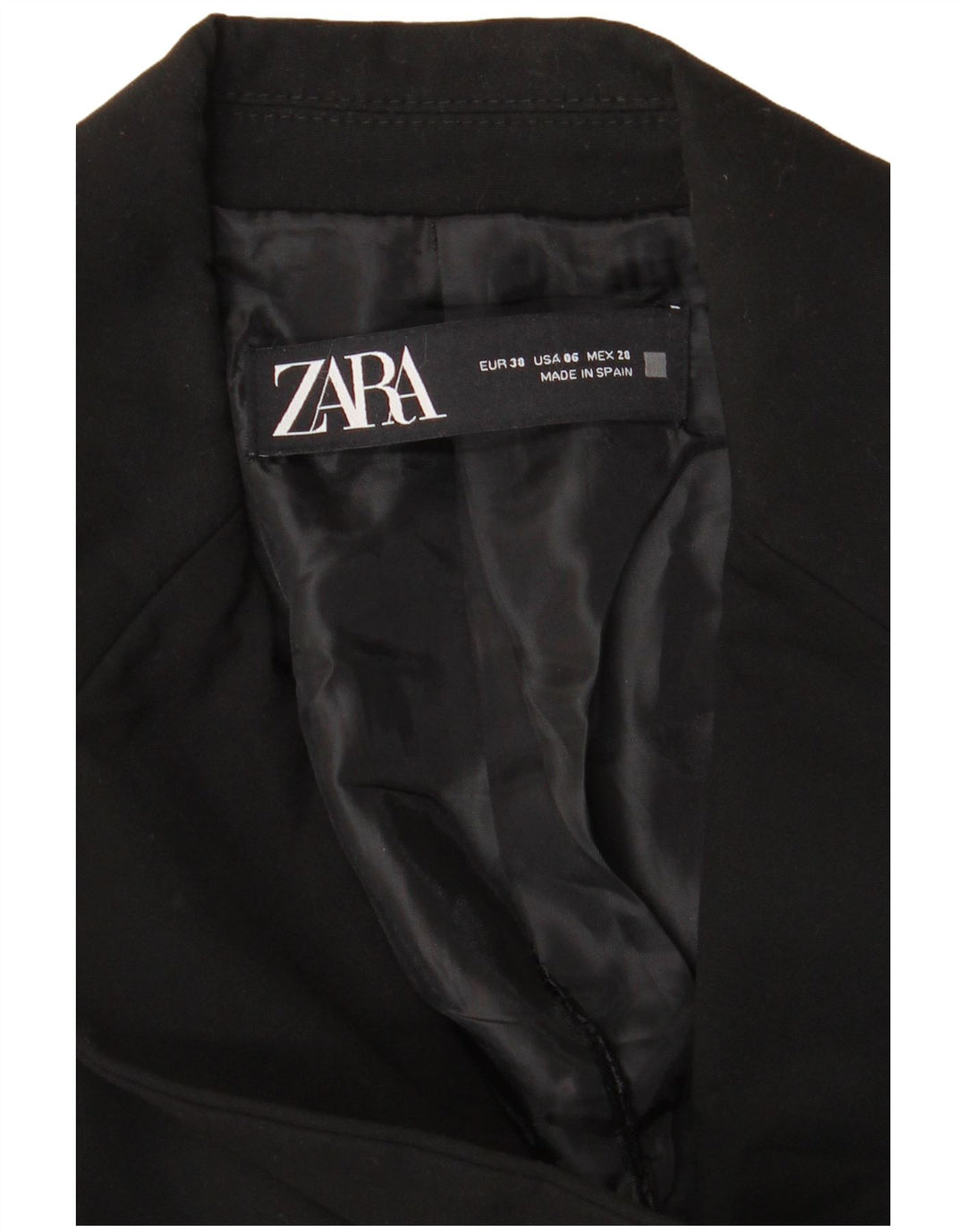 Zara Dame 1 Knap Blazer Jakke EU 38 Lille Sort