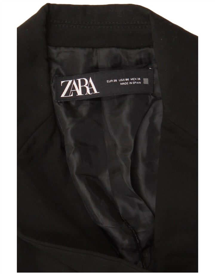 Zara Dame 1 Knap Blazer Jakke EU 38 Lille Sort