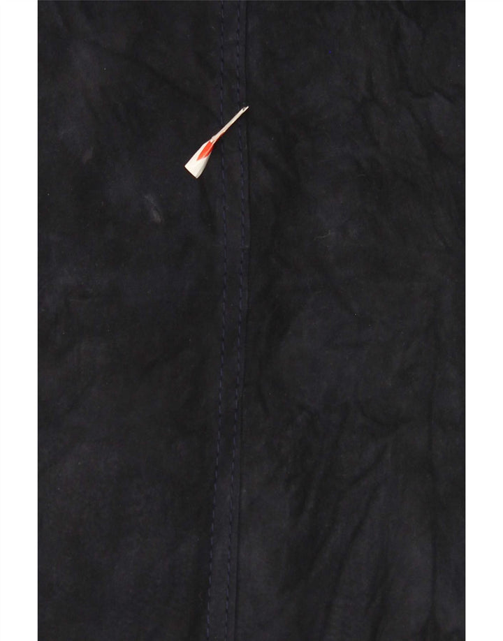 Vintage ruskindsfrakke til kvinder UK 10 Small Navy Blue
