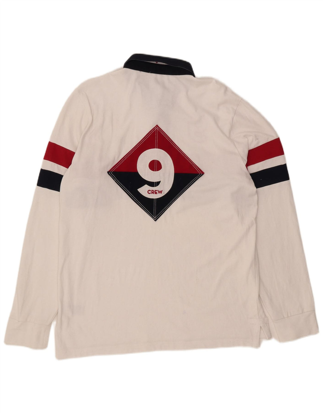 CREW TØJ Herre Grafisk Rugby Polo Shirt Stor hvid Colourblock