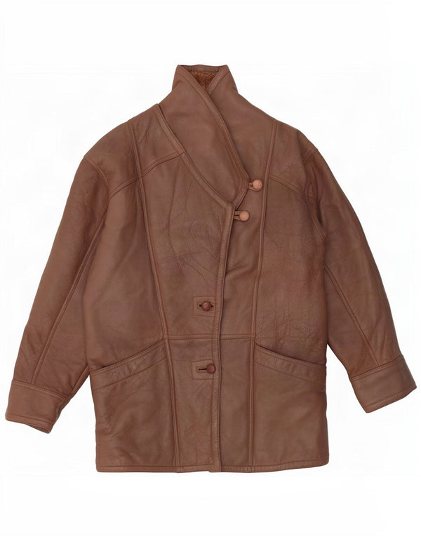 Vintage Dame Shearling Jacket UK 14 Medium Brown