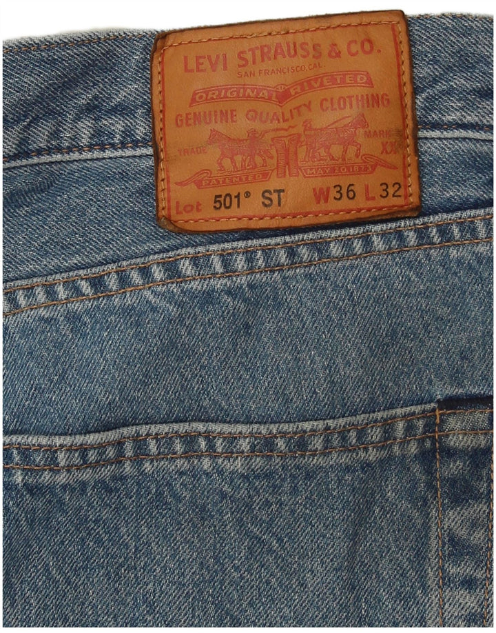 Levi's Herre 501 lige jeans W36 L32 blå bomuld
