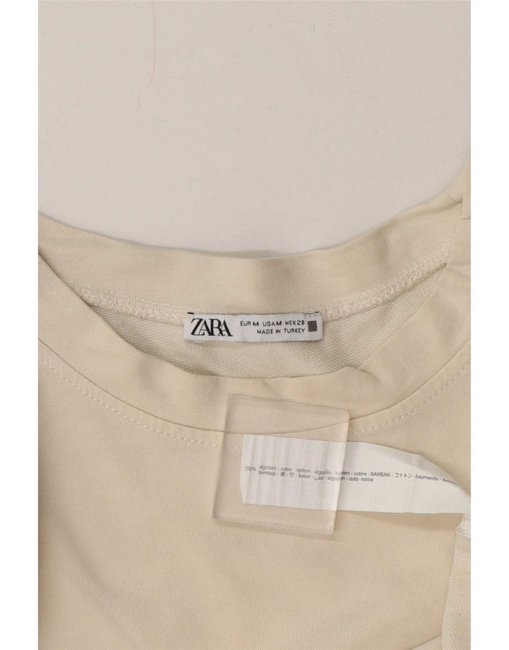 Zara Womens Grafisk Oversized Sweatshirt Jumper UK 14 Medium White Floral