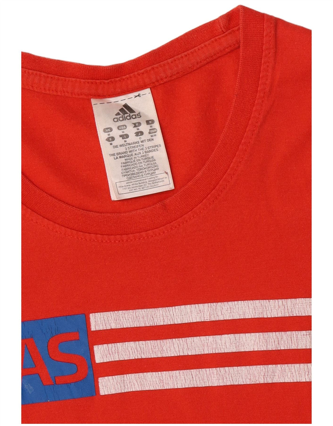 Adidas Herre grafisk T-shirt Top Medium Rød Bomuld