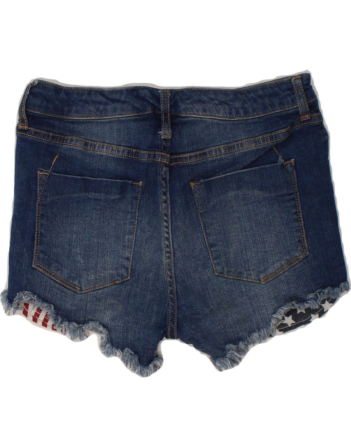 MOSSIMO Womens High Waist Distressed Denim Shorts US 6 Medium W28 Blue Vintage Mossimo and Second-Hand Mossimo from Messina Hembry 