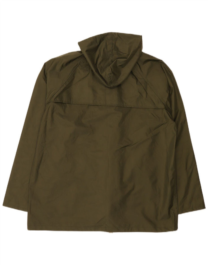 Vintage Herre Hætte Regnjakke IT 50 Stor Khaki Nylon