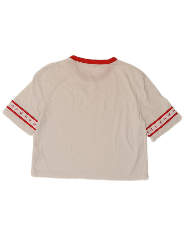 Calvin Klein Jeans Dame Grafisk T-Shirt Top UK 6 XS Hvid Colourblock