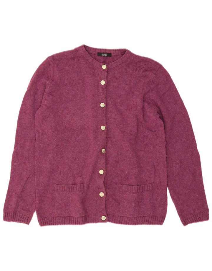 Marks & Spencer Dame Cardigan Sweater UK 12 Medium Lilla Akryl