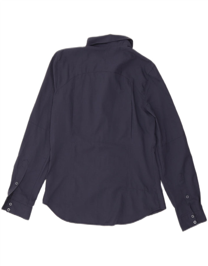 COLUMBIA Womens Shirt UK 10 Small Navy Blue Polyester Vintage Columbia and Second-Hand Columbia from Messina Hembry 
