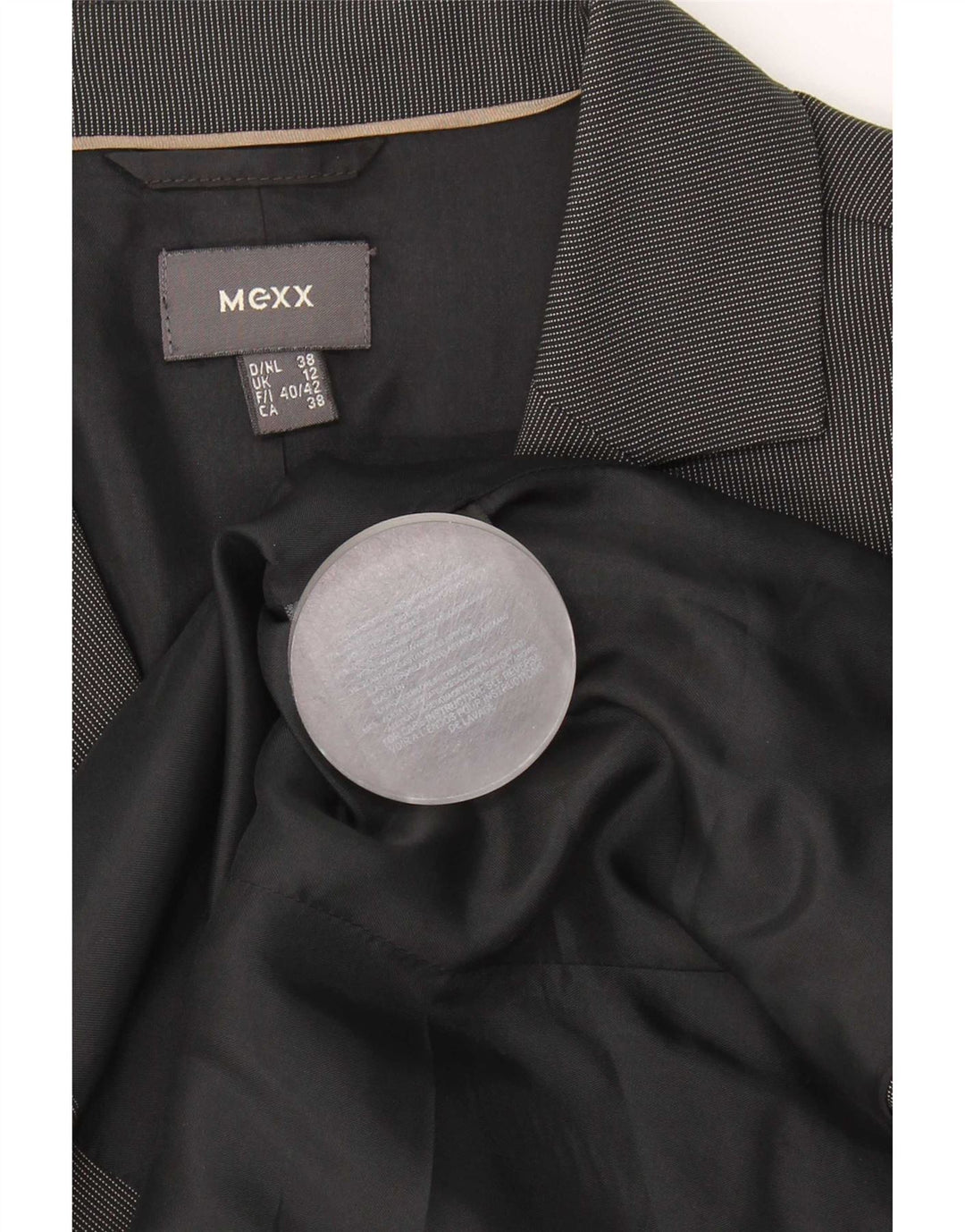 Mexx Womens 2-knaps 2-delt jakkesæt UK 12 Medium W30 L33 Grå nålestribe