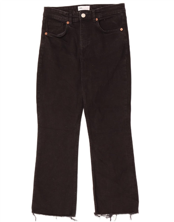 Zara Dame Straight Jeans EU 40 Medium W30 L26 Sort Bomuld