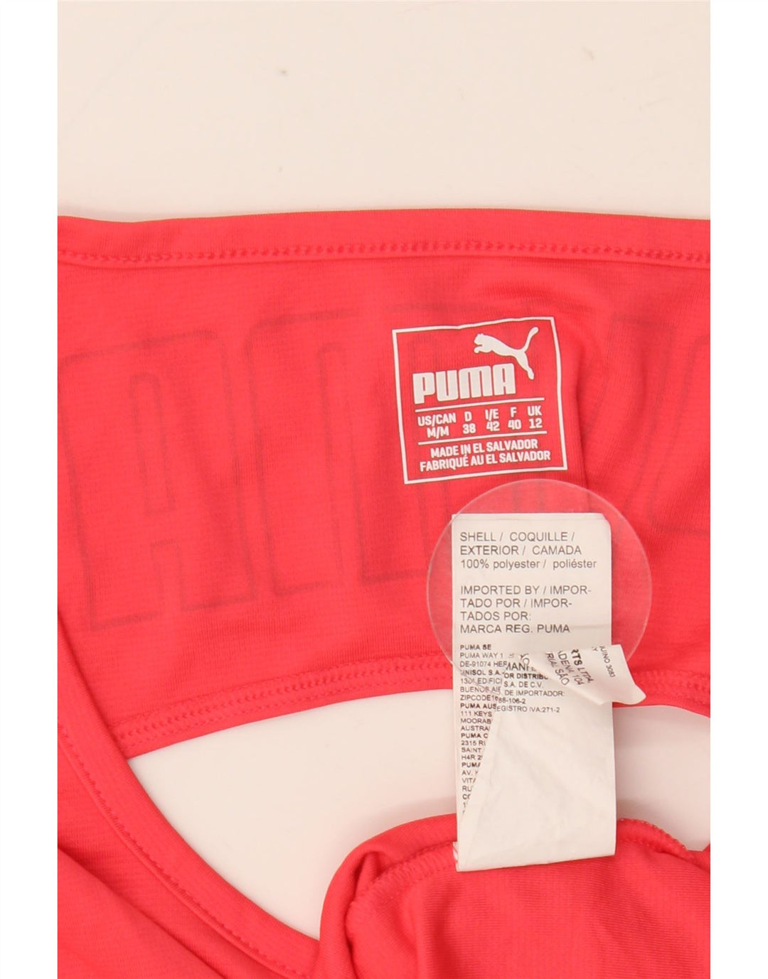 PUMA Grafisk T-Shirt Top UK 12 Medium Pink Polyester