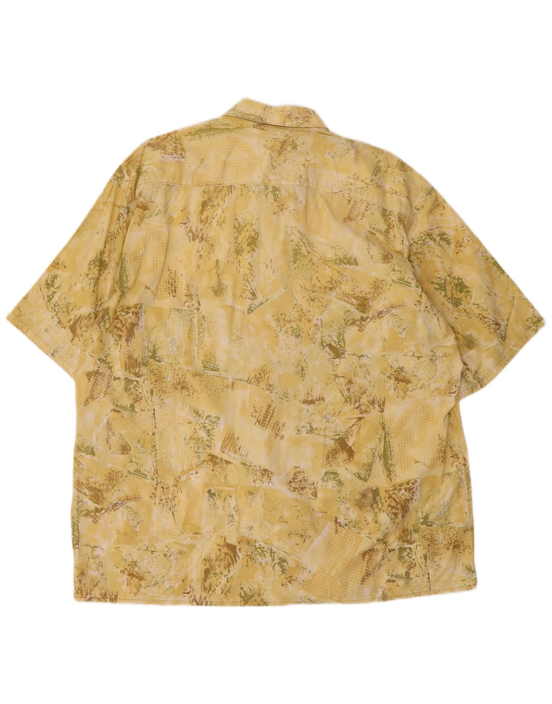 Alpenland Herre abstrakt mønster kortærmet skjorte størrelse 42 Large Yellow