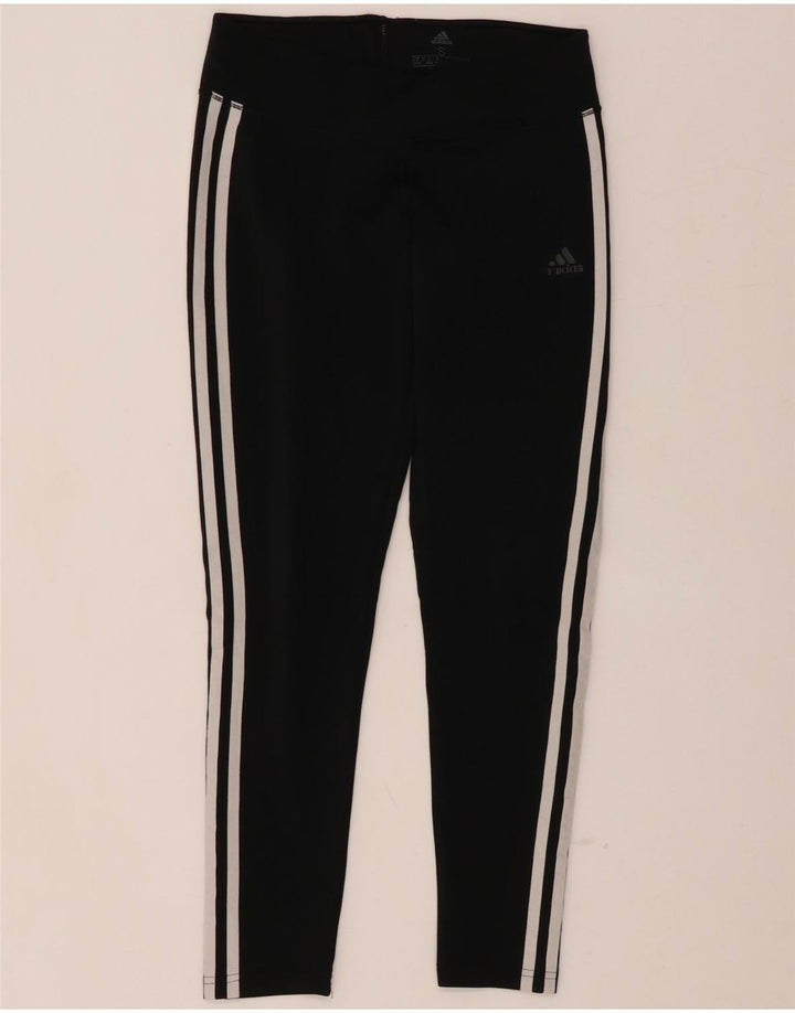 ADIDAS Womens Climalite Leggings UK 8/10 Small Black Polyester